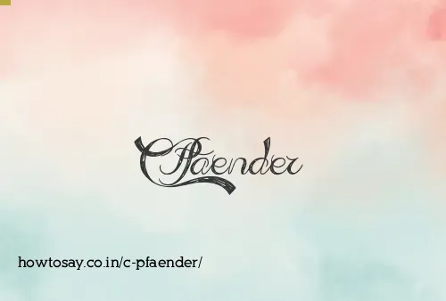 C Pfaender