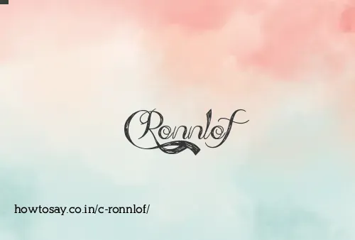 C Ronnlof