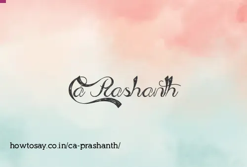 Ca Prashanth