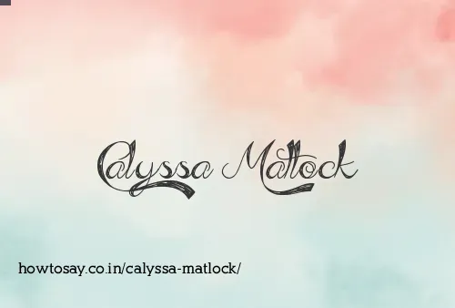 Calyssa Matlock