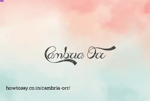 Cambria Orr