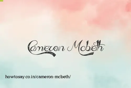 Cameron Mcbeth