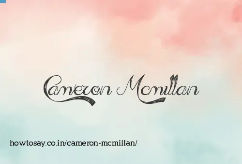 Cameron Mcmillan