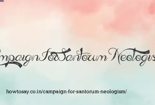 Campaign For Santorum Neologism