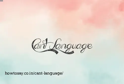 Cant Language