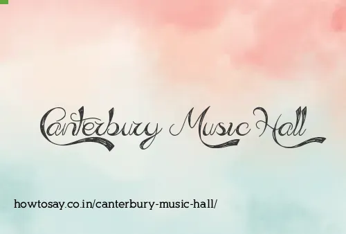 Canterbury Music Hall