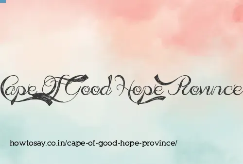 Cape Of Good Hope Province