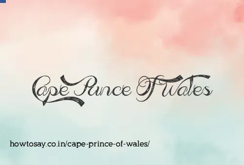 Cape Prince Of Wales