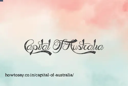 Capital Of Australia