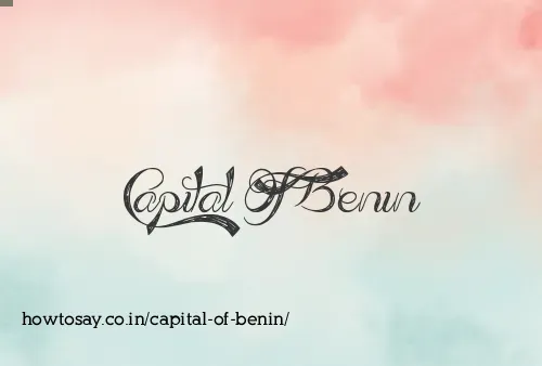 Capital Of Benin