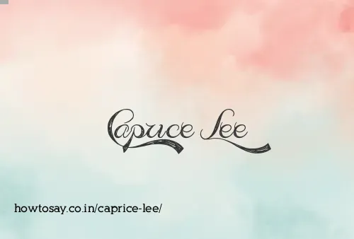 Caprice Lee