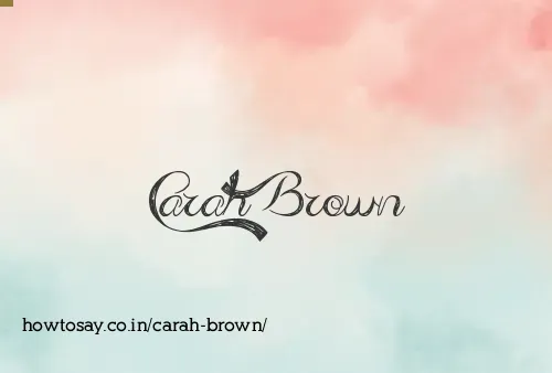 Carah Brown