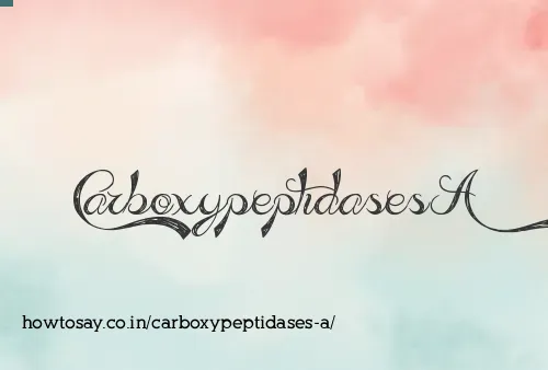 Carboxypeptidases A