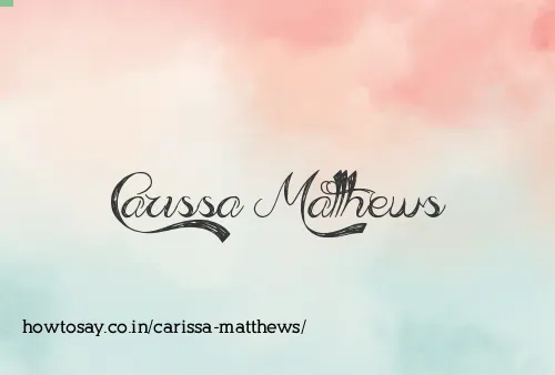 Carissa Matthews