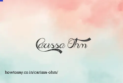 Carissa Ohm