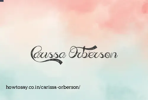 Carissa Orberson