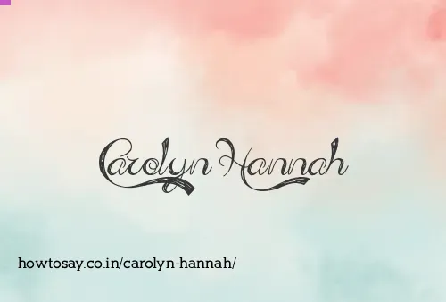 Carolyn Hannah