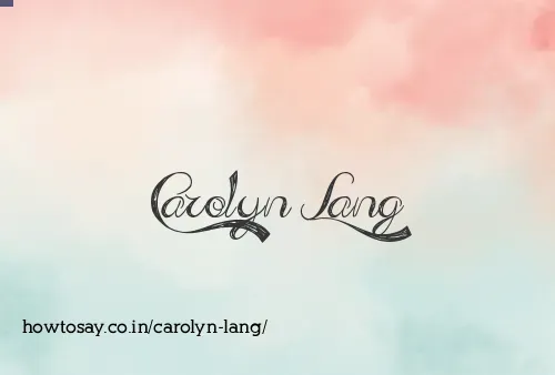 Carolyn Lang