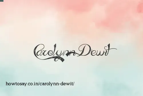 Carolynn Dewit