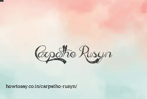 Carpatho Rusyn