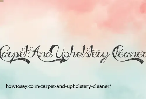 Carpet And Upholstery Cleaner