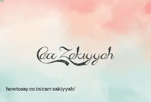 Carr Zakiyyah