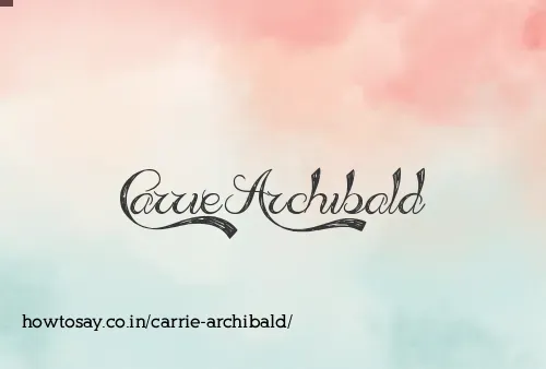Carrie Archibald