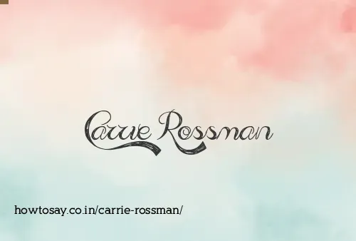 Carrie Rossman