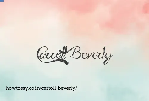 Carroll Beverly