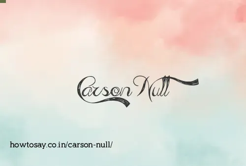 Carson Null