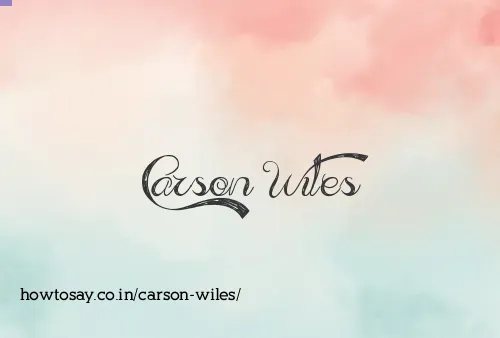 Carson Wiles