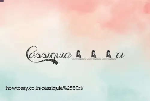 Cassiquia`ri
