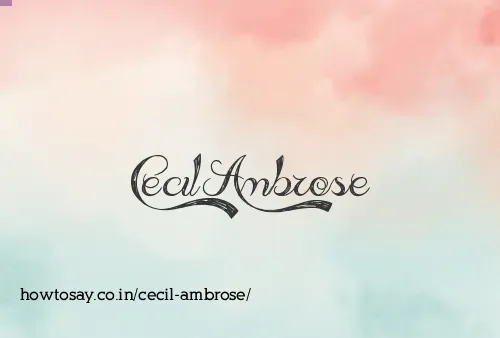 Cecil Ambrose