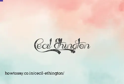 Cecil Ethington