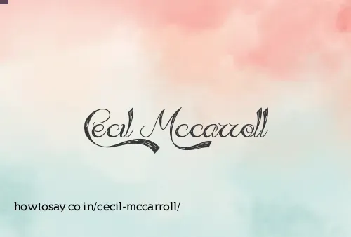 Cecil Mccarroll