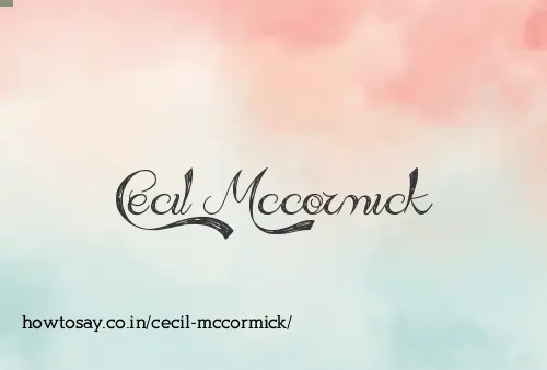 Cecil Mccormick