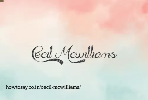 Cecil Mcwilliams