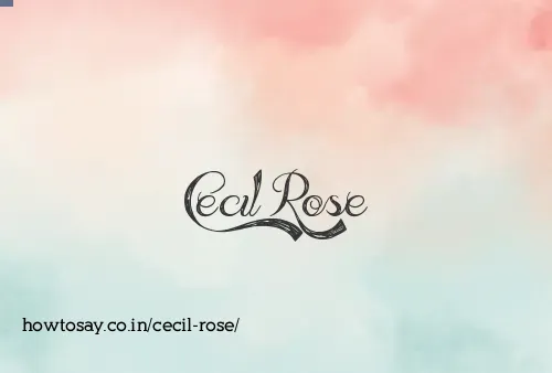 Cecil Rose
