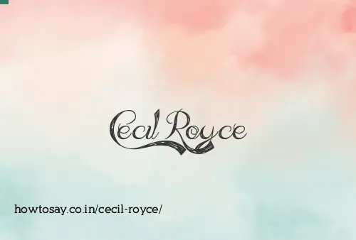 Cecil Royce