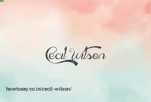 Cecil Wilson