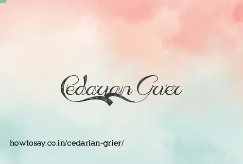Cedarian Grier