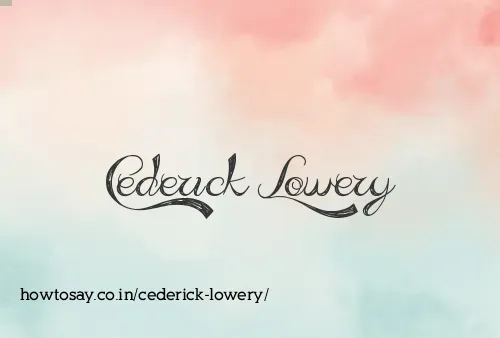 Cederick Lowery