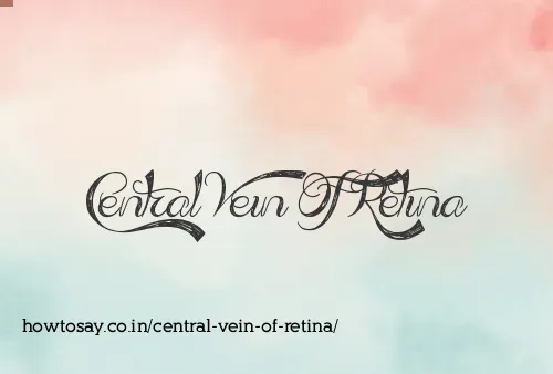 Central Vein Of Retina