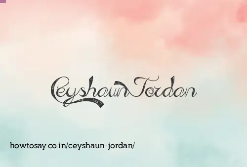 Ceyshaun Jordan