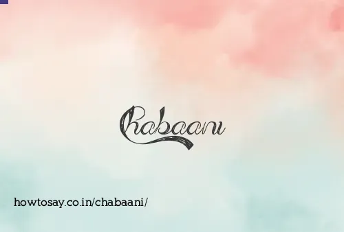 Chabaani