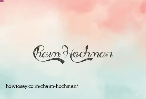 Chaim Hochman