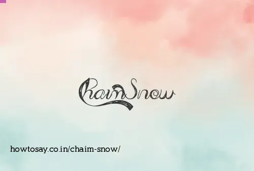 Chaim Snow
