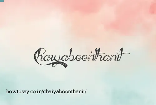 Chaiyaboonthanit