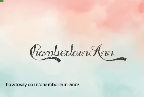 Chamberlain Ann