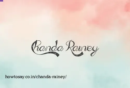 Chanda Rainey